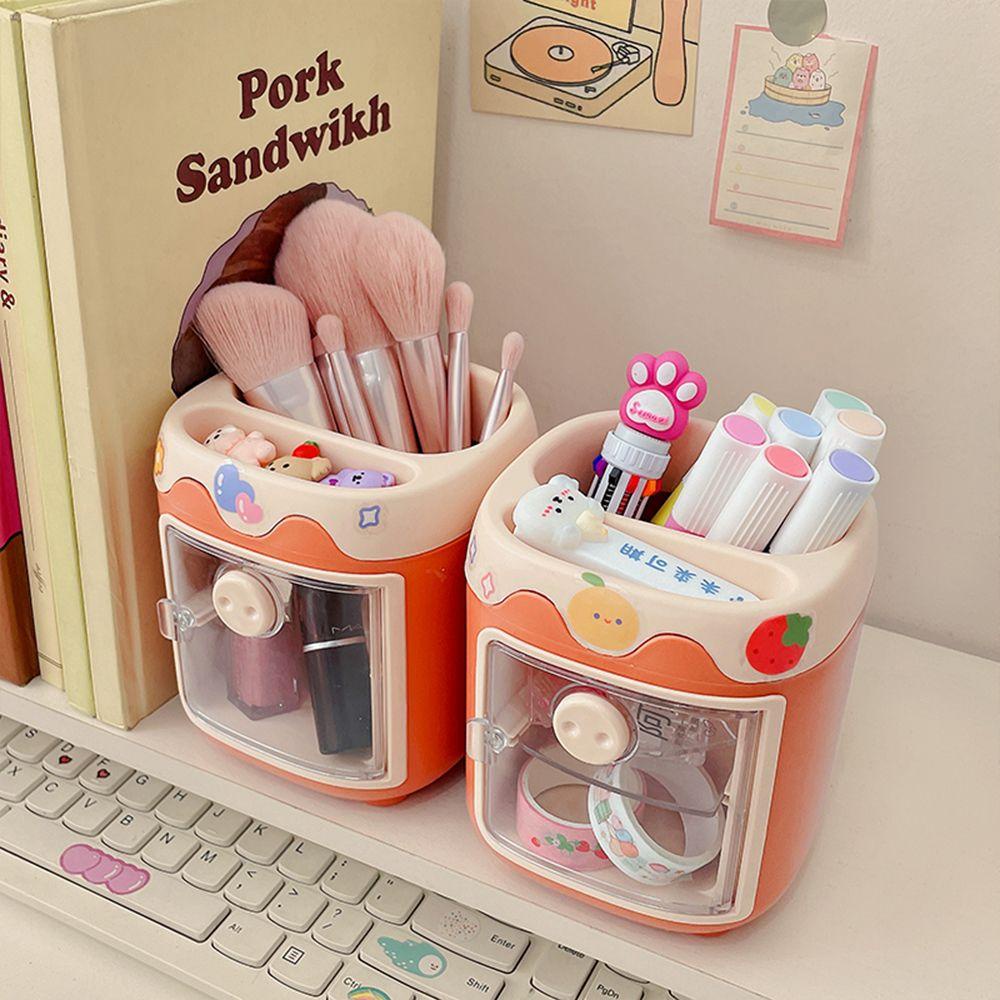 Nanas Tempat Pulpen Baru Kapasitas Tinggi Tempat Penyimpanan Kosmetik Kotak Pensil Akrilik Desktop Organizer