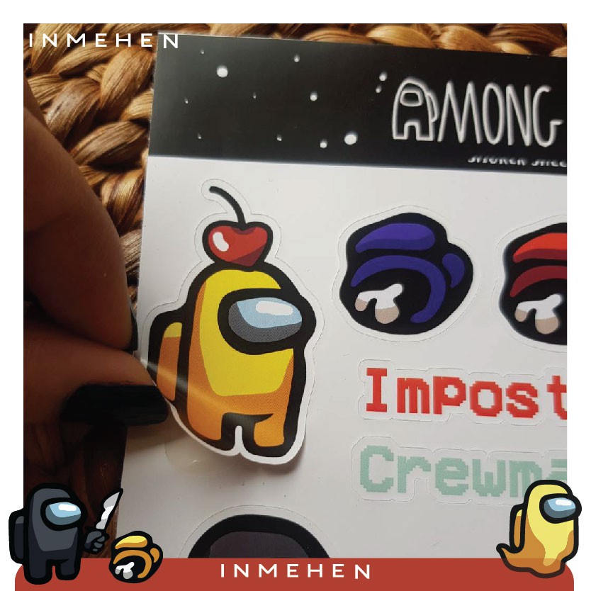 

STICKER SHEET AMONG US BAHAN VINYL WATERPROOF INMEHEN - AMONG US - STICKER AMONG US