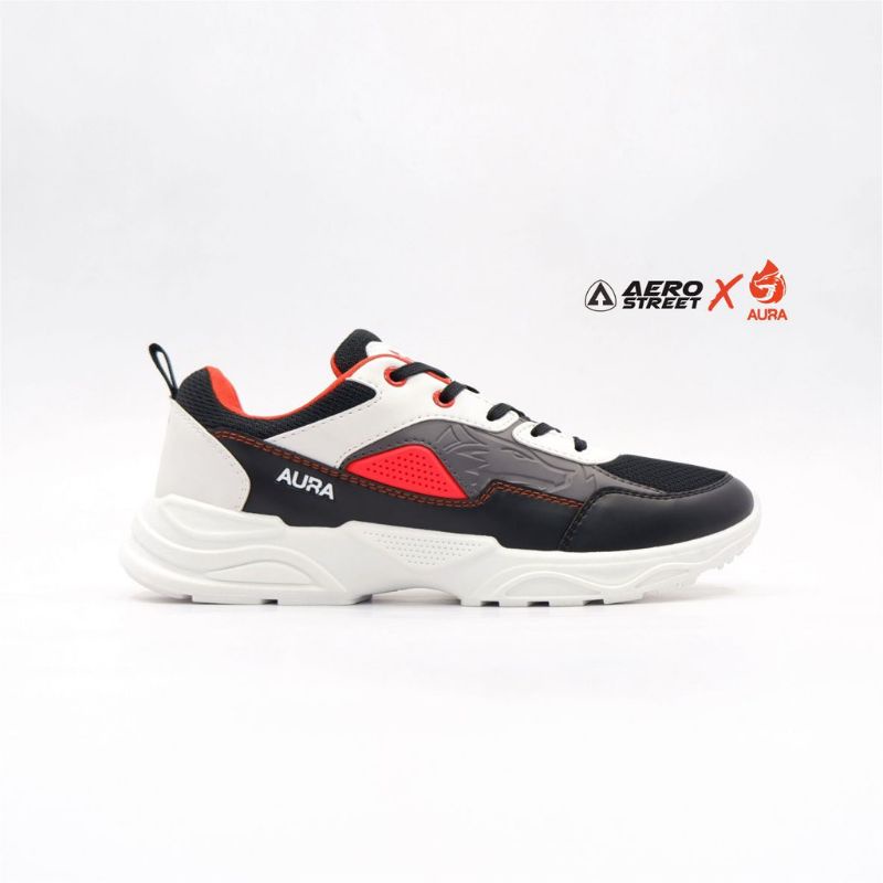 Aerostreet X Aura The Fire In You Putih Hitam Oranye - Size 43