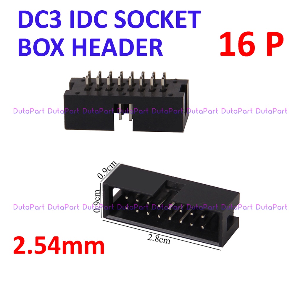 DC3-16P Socket IDC Male Lurus 16P 16 Pin 2x5 2.54mm Box Header JTAG