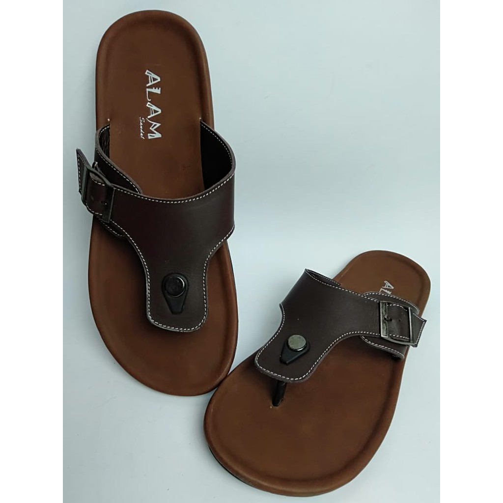 sandal kulit asli pria Model simple dan Praktis khas garut