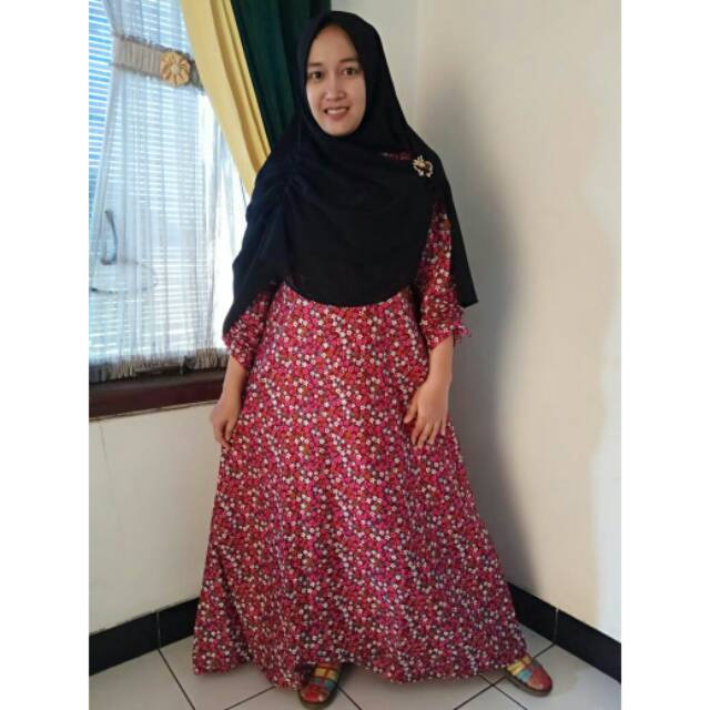 Gamis SC katun merah