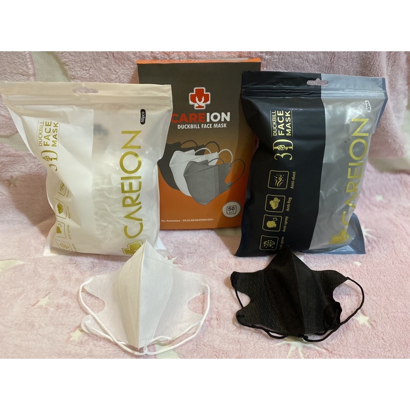Masker duckbill hijab warna warni Careion 3 ply (50pcs)