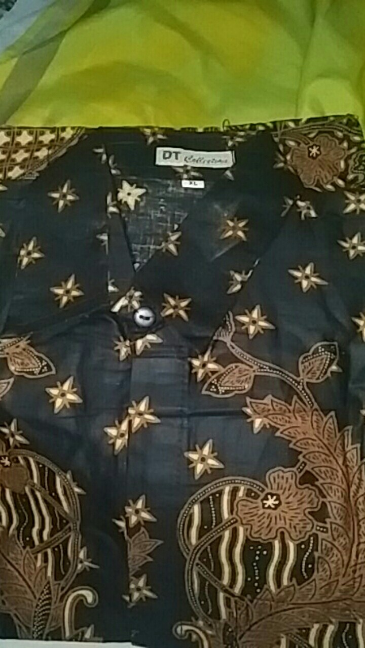 Cod - Dt Collection Kemeja Batik Pekalongan Pria Cowok Lengan Panjang Motif Poenix Hitam