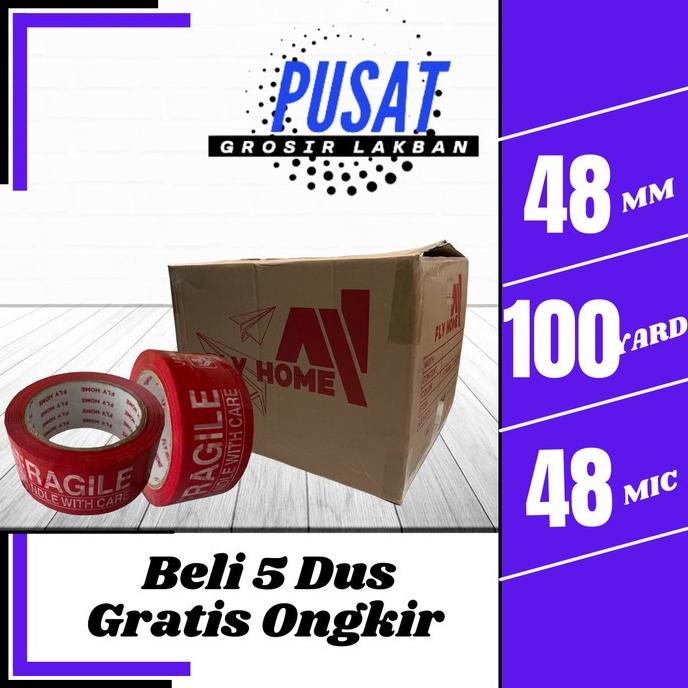 

Lakban Super Fragile Merah 48Mm X 100 Yard Terlaris