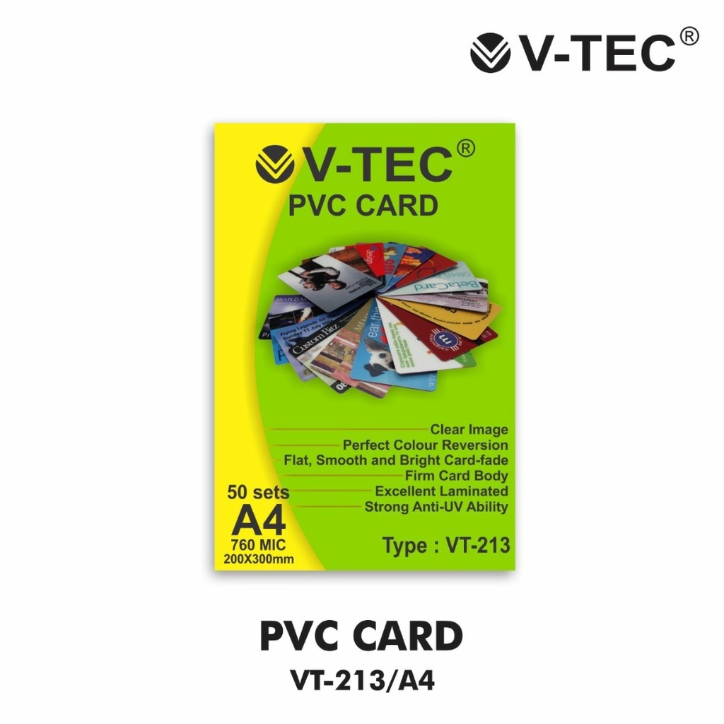 Kertas PVC V'Tec Bahan ID Card 50 set