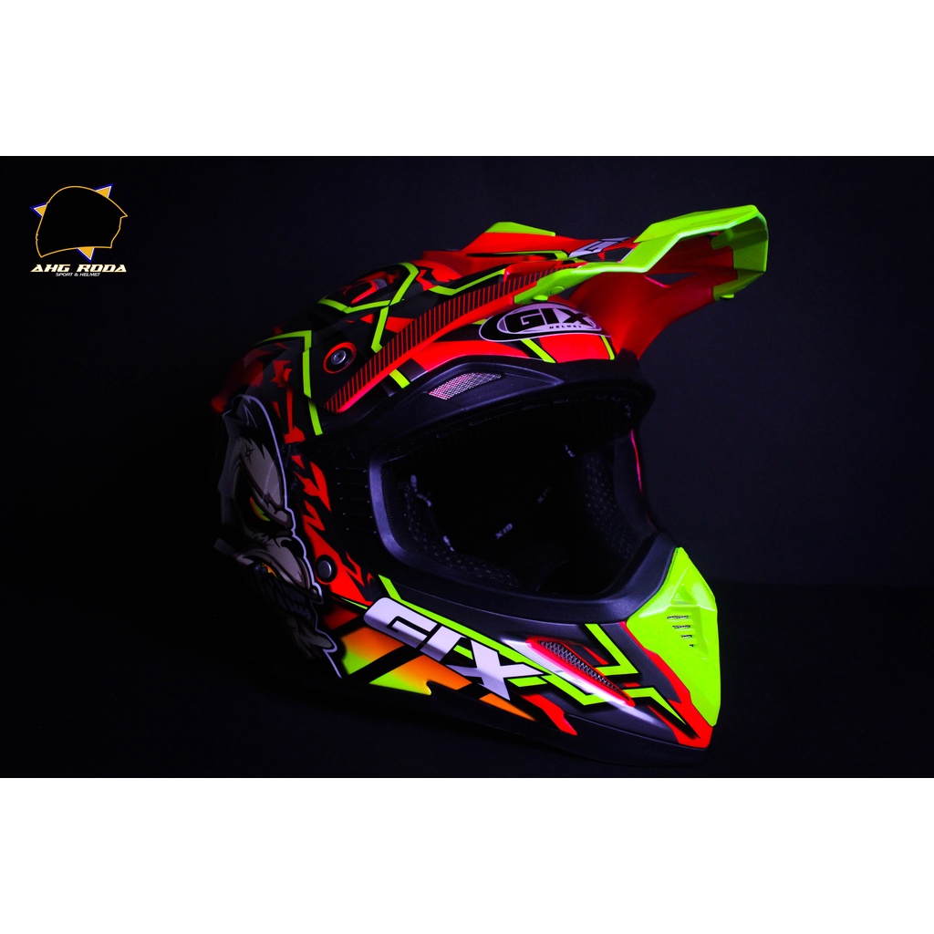 HELM GIX CROSS HIU ORANGE GREEN
