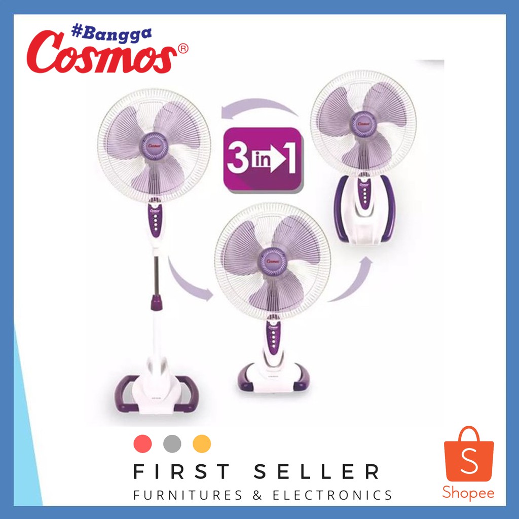 KIPAS ANGIN WADESTA/WALL DESK STAND FAN 3 IN 1 COSMOS 16SO33 WARNA RANDOM ORIGINAL 100% TERMURAH !