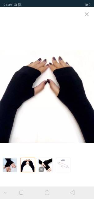 Handshock jempol fingerles manset wanita muslim Murah produsen manset tangan glosir manset