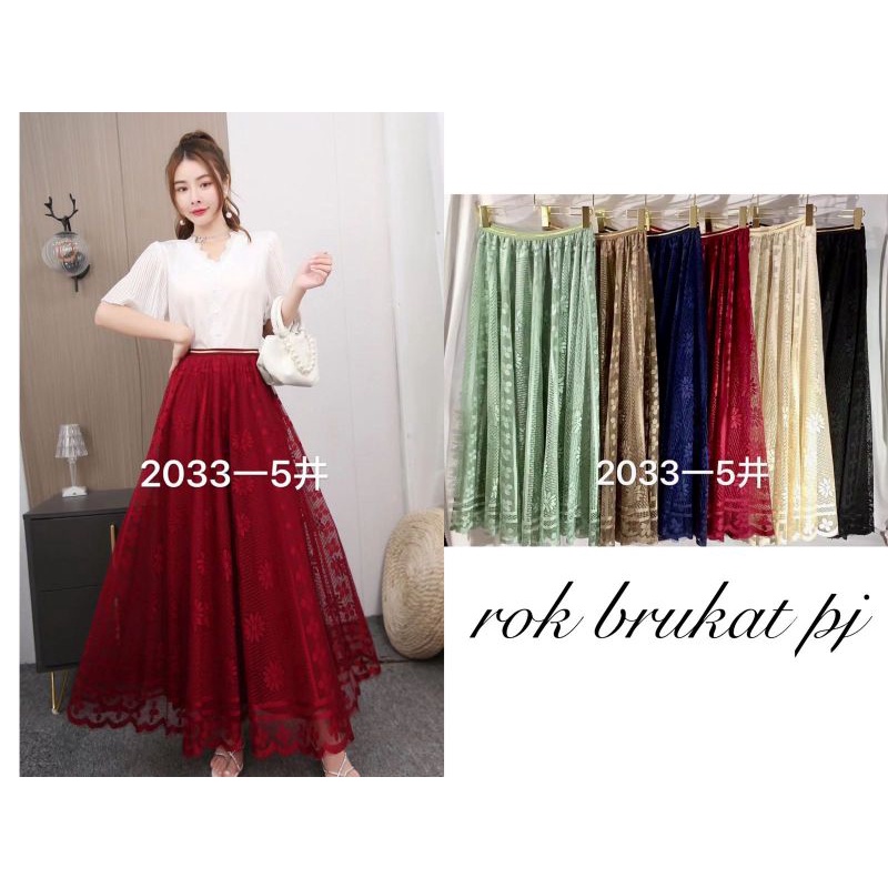 2033-5# Rok Tutu Brukat Panjang Import Premium