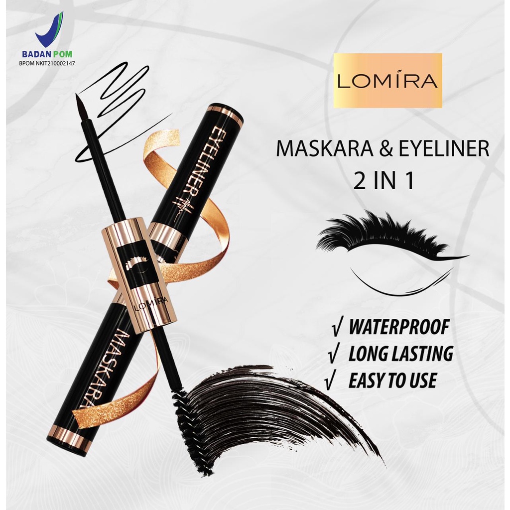 LOMIRA Maskara Eyeliner 2in1 BPOM NKIT210002147