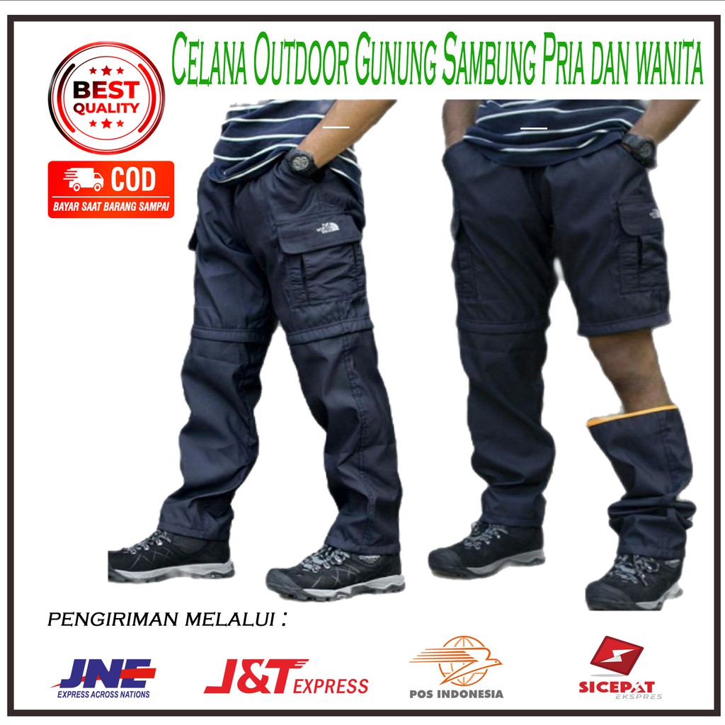 Celana quickdry sambung TNF - Celana Gunung Cargo - Celana Outdoor Gunung Sambung Pria dan wanita