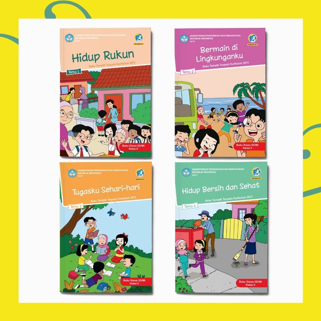 Paket Buku Tematik SD Kelas 2 Semester 1 Kurikulum 2013 Terbaru (1 Paket 4 Buku)