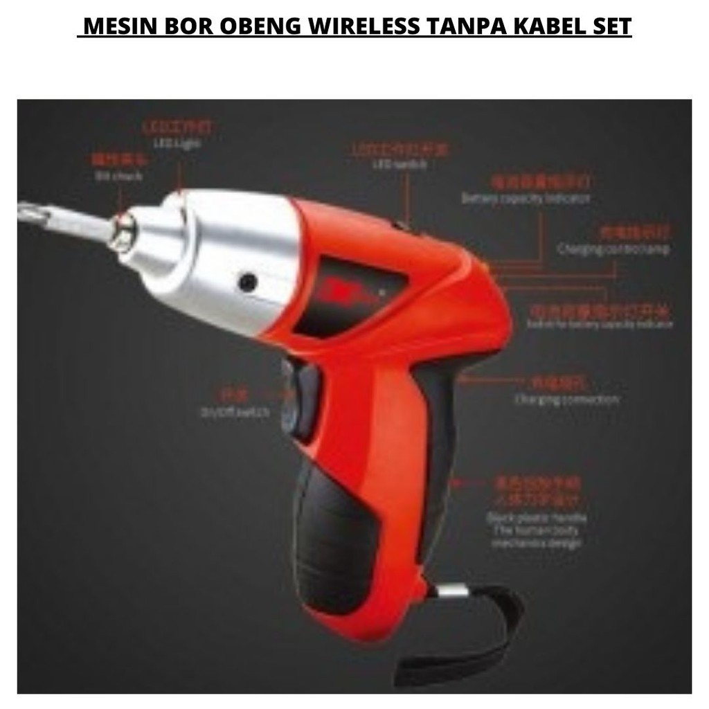 Mesin Bor Obeng Gergaji Wireless Tanpa Kabel Tool Set Cordless Screwdriver S019 111156