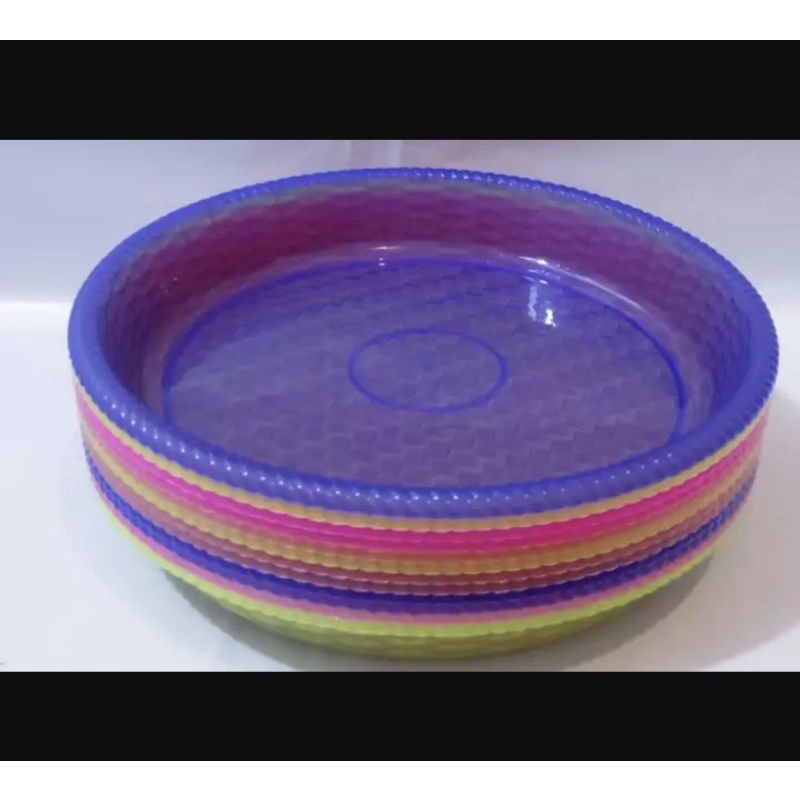 home _ Nampan Saji Bulat Transparan Plastik MULTIPURPOSE TRAY