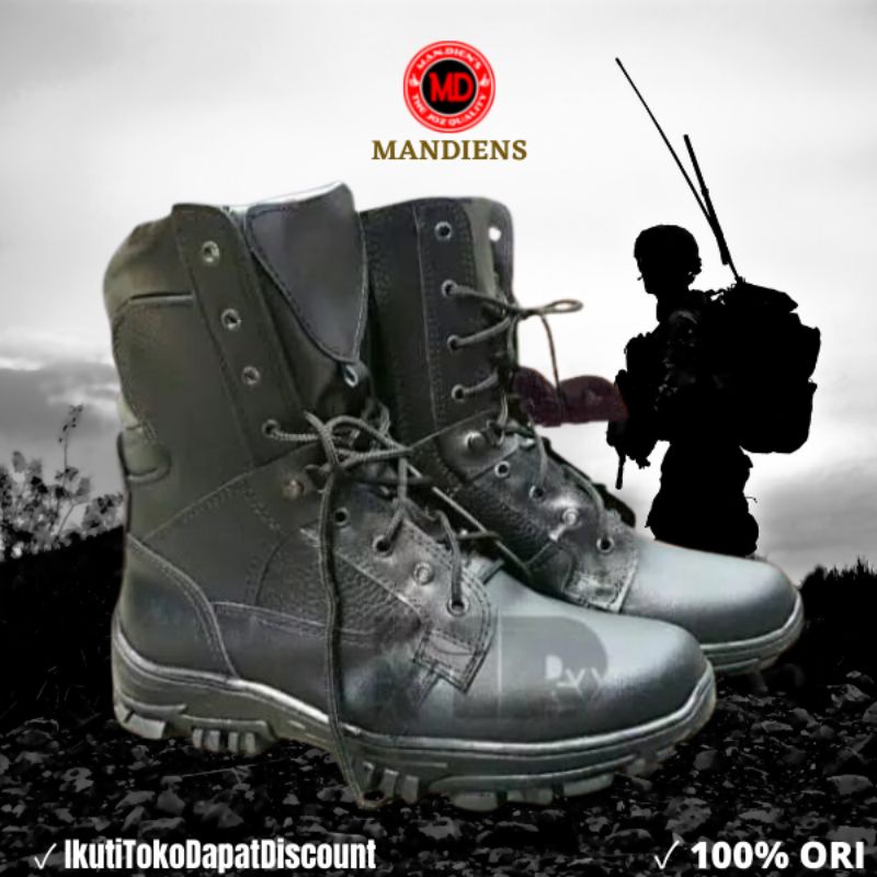 MANDIENS - Sepatu PDL Kulit Sapi Asli  Boots PDL TNI GEGANA Kulit Asli