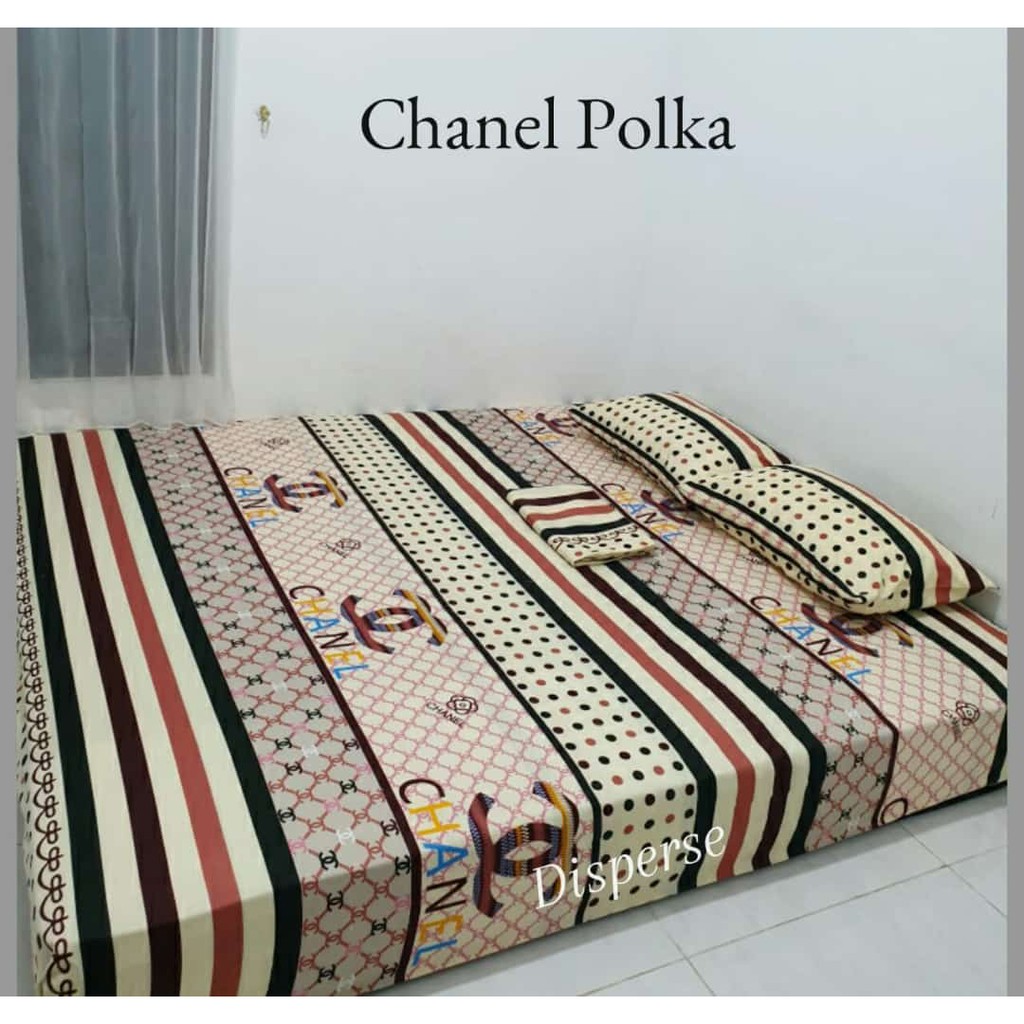 Sprei Homemade size 180 160 120 Motif Chanel Polka Ataya Grosir Sprei