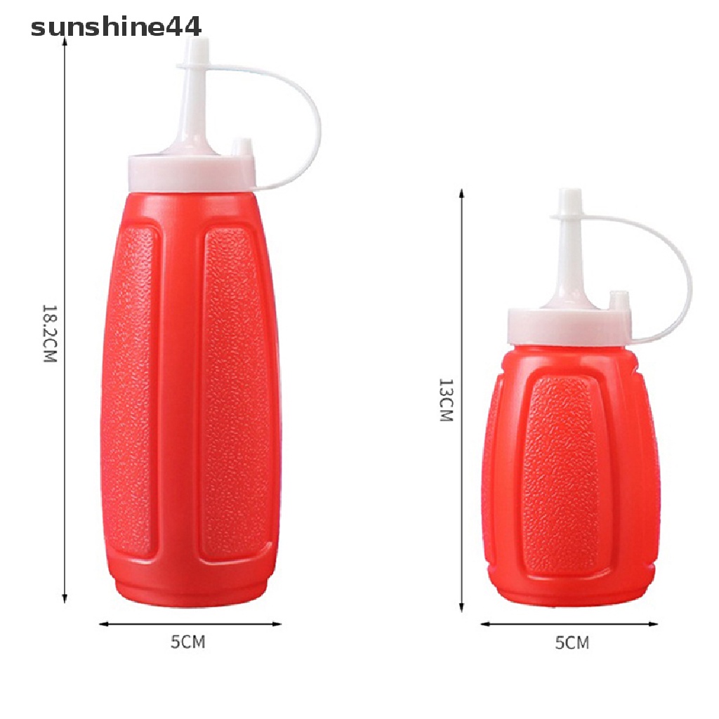 Sunshine 2pcs Botol Remas 150 / 300ml Bahan Plastik Dengan Tutup Untuk Saos / Kecap