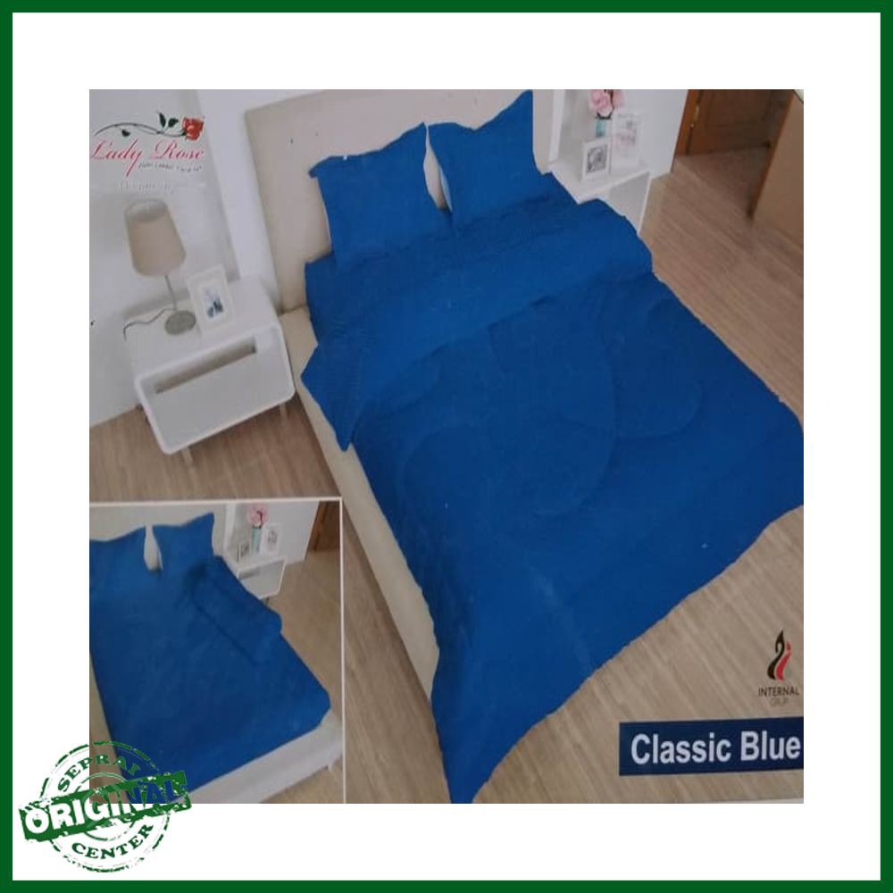 SEPREI LADY ROSE / SPREI LADY ROSE CLASSIC BLUE No.1 KING 180 SEPRAI POLOS BIRU LAUT NAVY