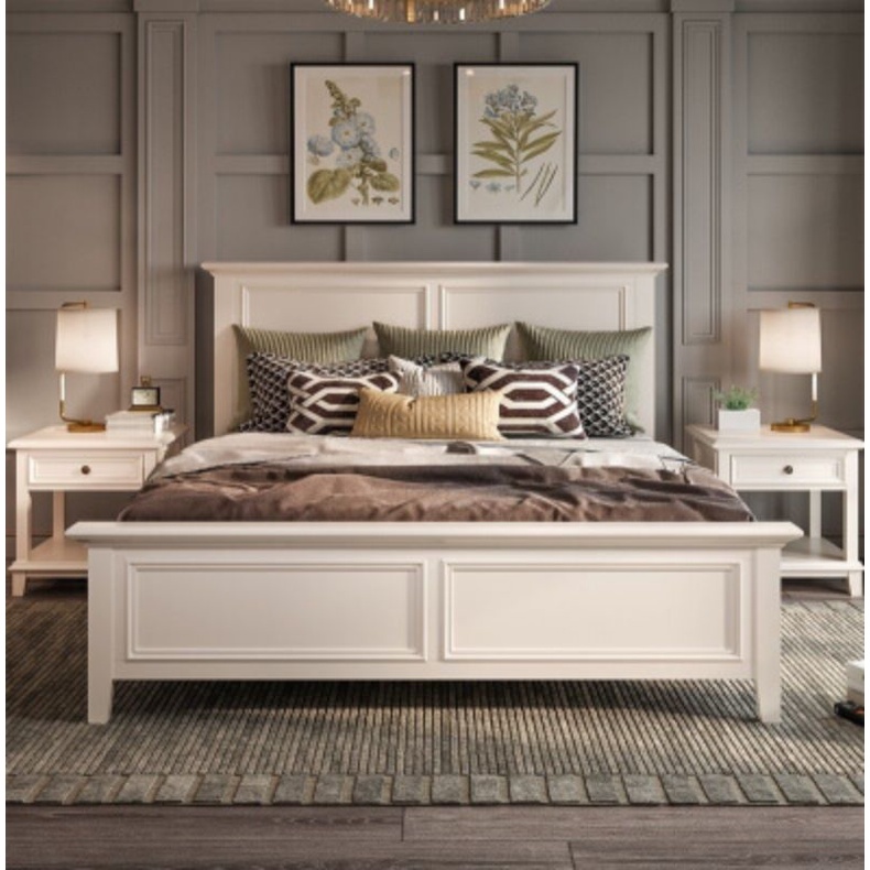 DIPAN UTAMA RANJANG SEMI CLASIK DUCCO WHITE SUPER DENGAN SORONG  SIZE 160x120x200 BEST SELLER