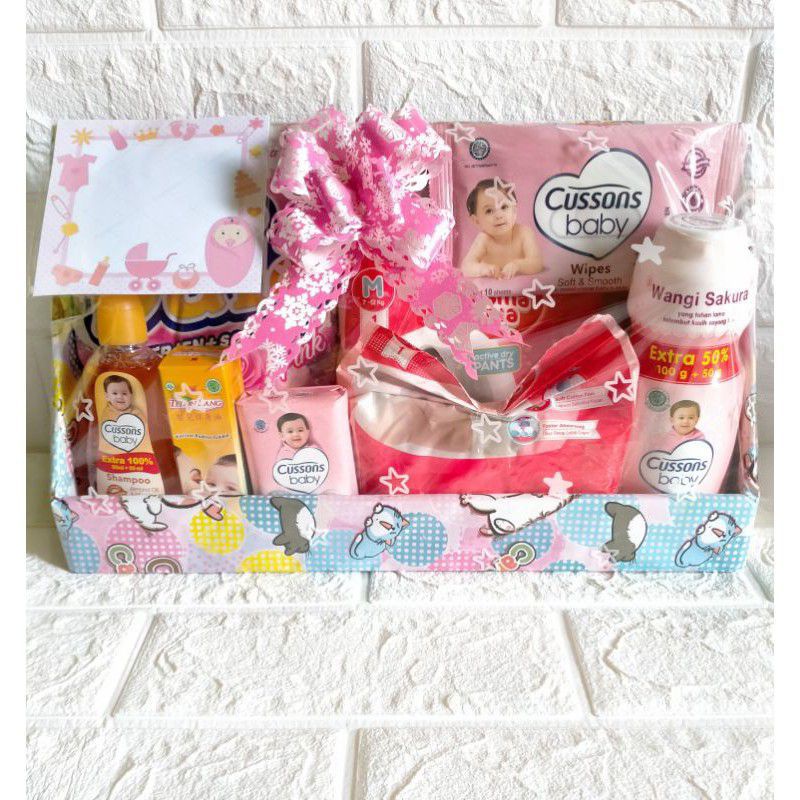 PARSEL BAYI TANPA BAJU PAKET PERLENGKAPAN BAYI-Pink