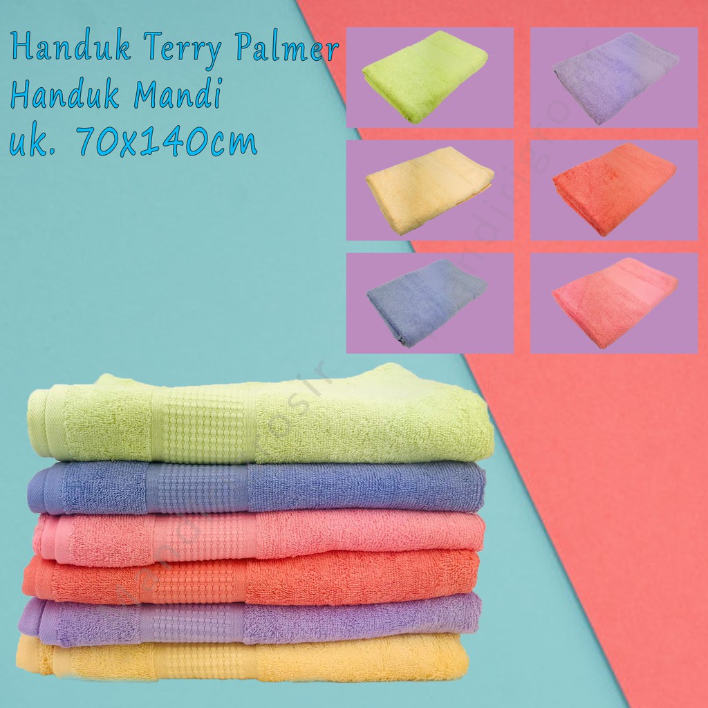 Handuk Mandi * warna muda polos * Terry Palmer * 70x140cm