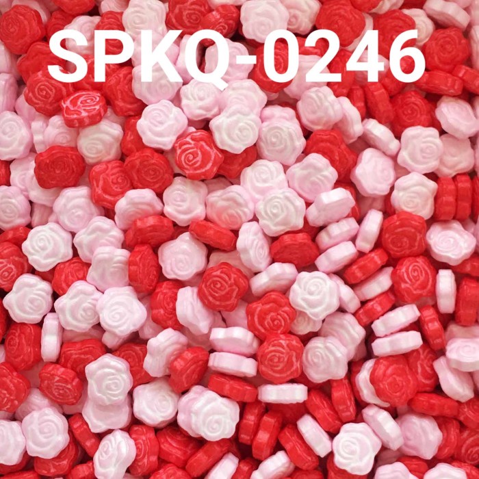 

SPKQ-0246 SPRINKLES SPRINKLE SPRINKEL 250GR BUNGA MAWAR MERAH PINK DISKON GEDE