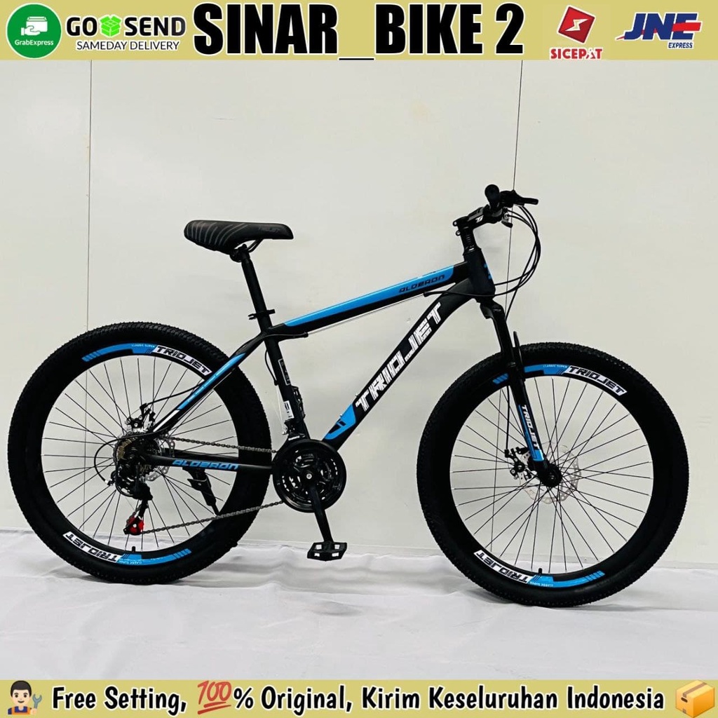 Sepeda Gunung 26 Inch MTB TRIOJET Rem Cakram 21 Speed Velg Tinggi