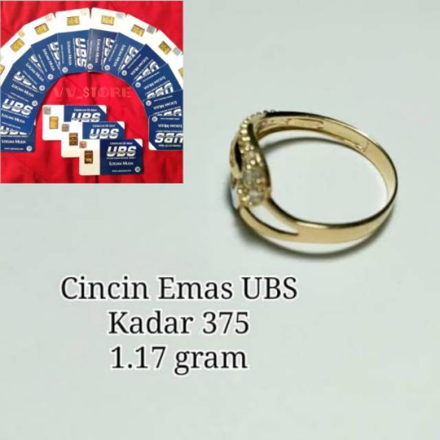 Cincin Emas Kadar 375 UBS 1.17 Gram
