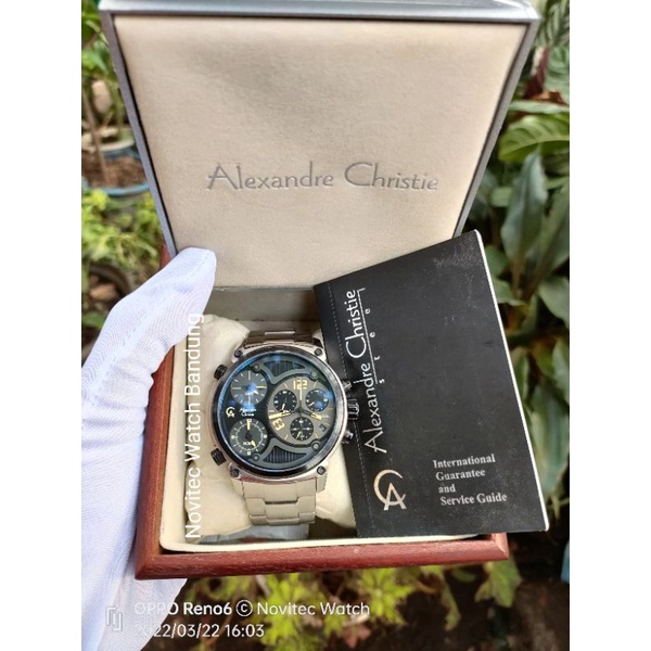 Alexandre Christie Second AC 6340MT preloved Chronograph Triple Time jam tangan pria bekas berkualit