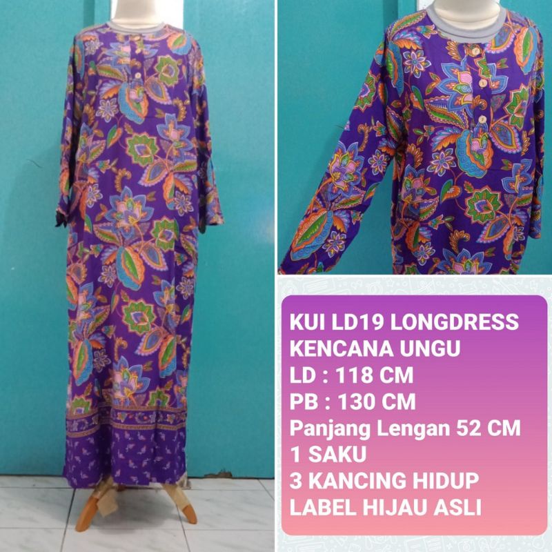 DASTER LONGDRESS LABEL HIJAU KENCANA UNGU LENGSN PANJANG