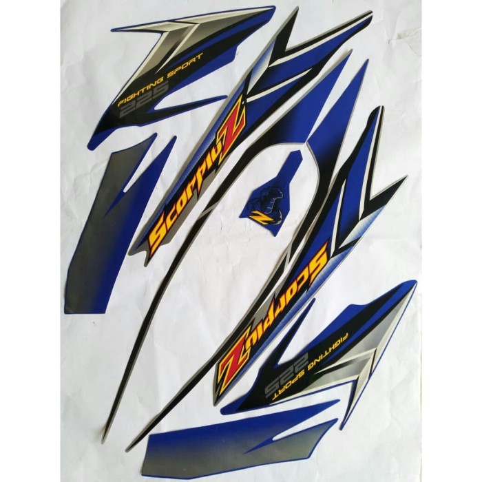 NEW stiker striping motor yamaha scorpio z 2006 silver biru