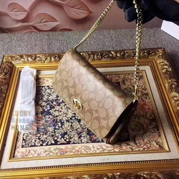 Tas Coach Mini Ruby Crossbody In Signature Canvas Khaki Brown Original Murah