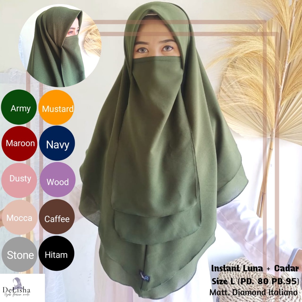 Hijab Instant Non Ped Cadar Hijab Cadar Segi 4 Instan Instan Luna