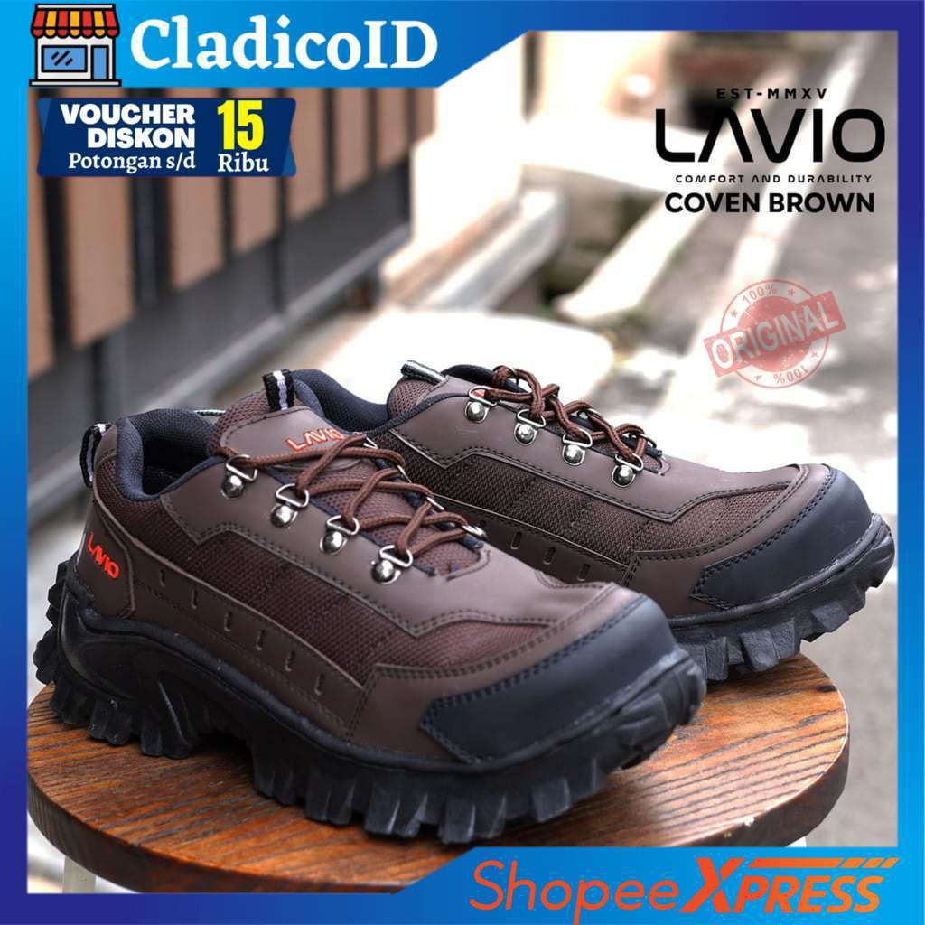 SEPATU SAFETY PRIA UJUNG BESI ORIGINAL KERJA LAPANGAN PROYEK OUTDOOR HIKING SEPTI SEFTY LAVIO COVEN