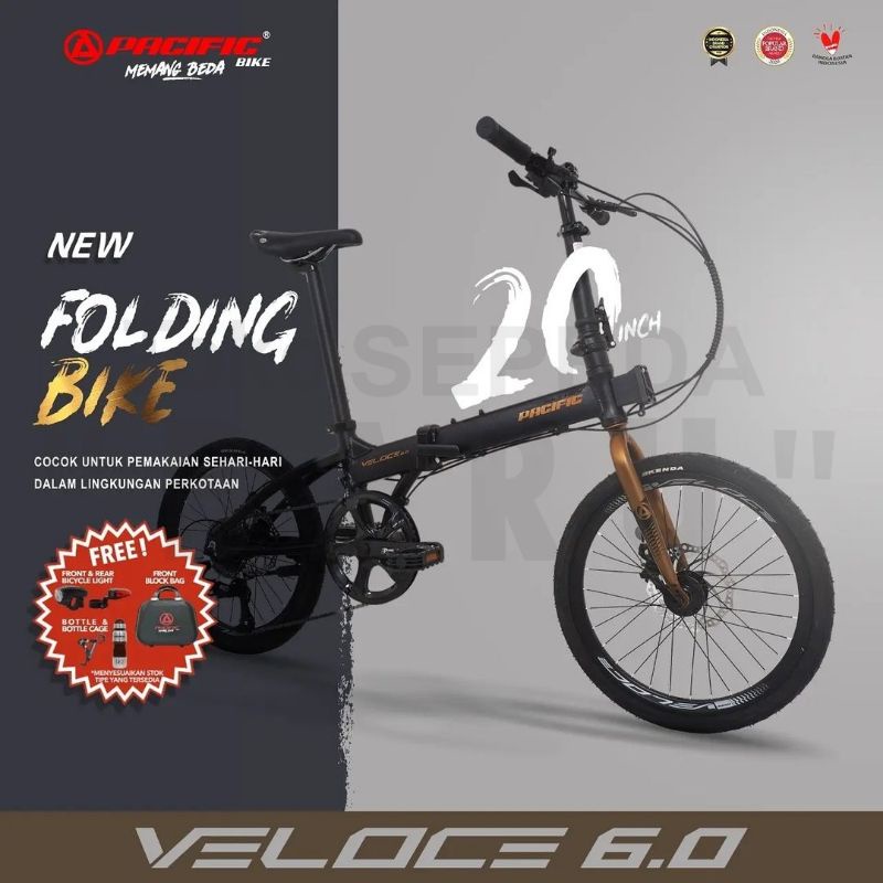 TB - Sepeda Lipat PACIFIC VELOCE 6.0 Ukuran 20 Inch