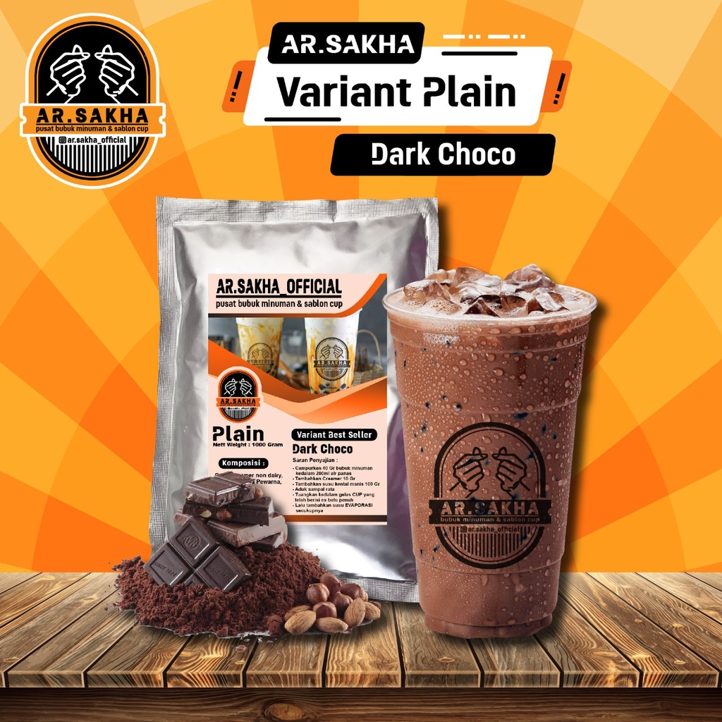 

Bubuk Minuman PLAIN DARK CHOCO 1kg / Powder Drink DARK CHOCO/ Varian PLAIN