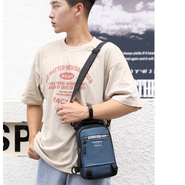 Tas Selempang Pria Tas Kanvas Tas Sling Bag HAOSHUAI ORI 100% - (HSFF)