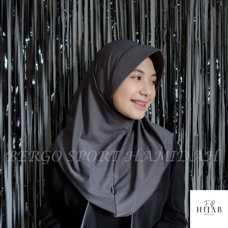 KERUDUNG SPORT HAMIDAH (ORI)/PET BORDIR/BERGO UKURAN S