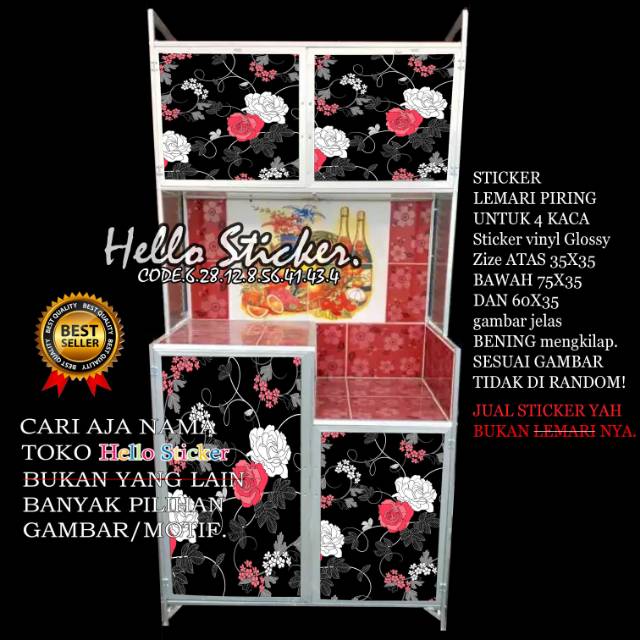 Jual stiker rak piring 4 kaca realpick | Shopee Indonesia