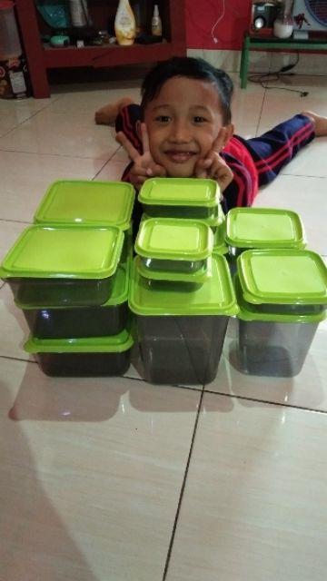 Calista Otaru Smoke Isi 14 Pcs (7 Set) / Toples Plastik / Tempat Makanan / Container / Warna Hijau