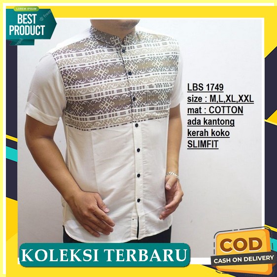 Baju Koko Lengan Pendek Remaja Dewasa Laki Laki Gusazmi Habaib Kurta Pakistan Putih Turki Indonesia 