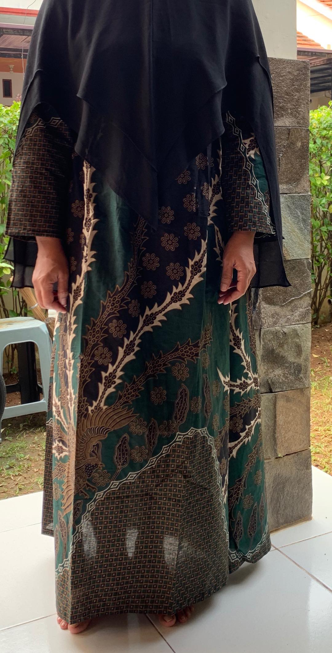 Ms Gamis Batik Sriwedari Maxi Jumbo Bumil/busui Katun Sogan Allsize Ld 104 Dan 120.