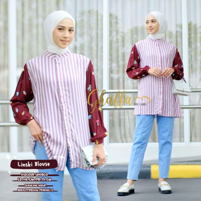 BELIZA BLEMI KIVI DILRA JAVAS KENAI KIMIKO LINSKI MIMA NAVIVA NEINA PAKITA PINTA REIVE RUMI POPITA ROMERI SYANINA BLOUSE BY GHAFFA | BAJU ATASAN BLOUSE JUMBO PREMIUM MOTIF POLKADOT BUNGA ABSTRAK OOTD KOREA STYLE KEKINIAN-Linski