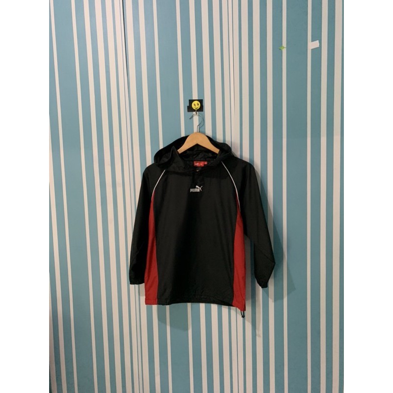 Puma Hitam Jaket Sepeda jaket olahraga Windbreaker jaket running Murah Thrift Second Preloved