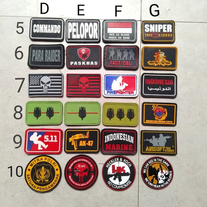 Logo patch karet velcro