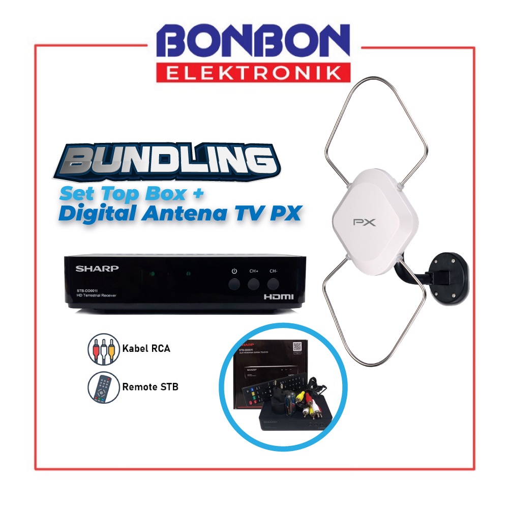 Bundling Sharp Set Top Box STB-DD001i + Antena Digital PX HDA-5600