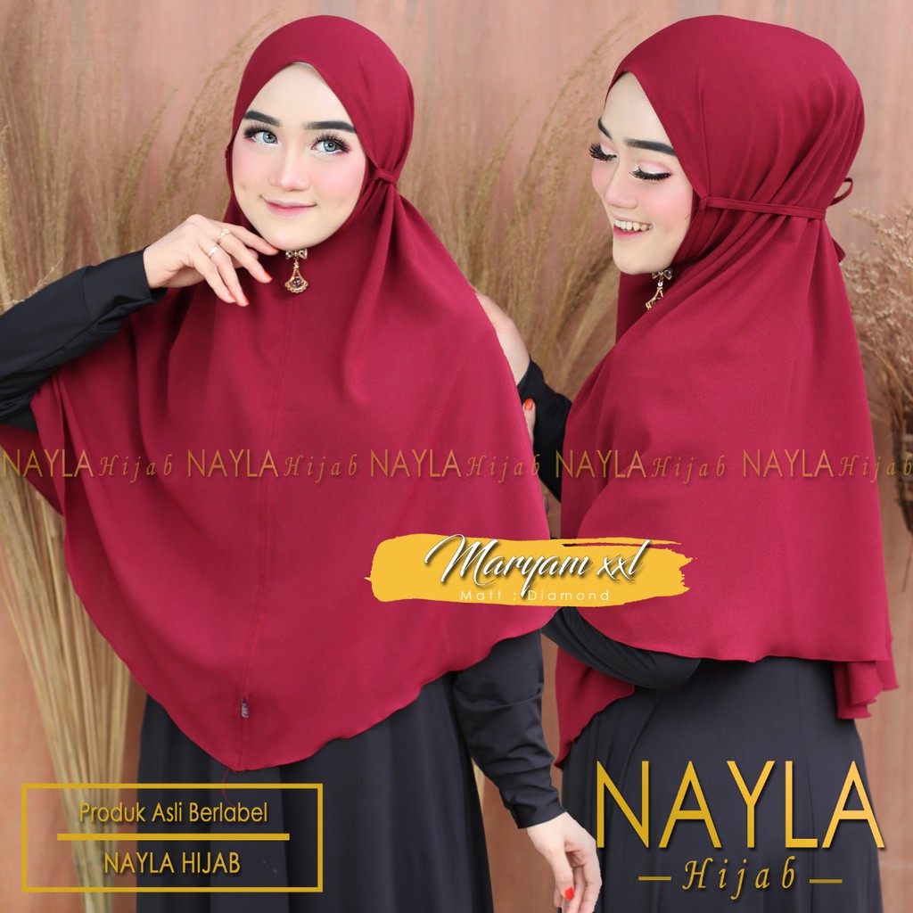 BERGO MARYAM JUMBO XXL/HIJAB SIMPLE ORIGINAL NAYLA HIJAB-MARUN