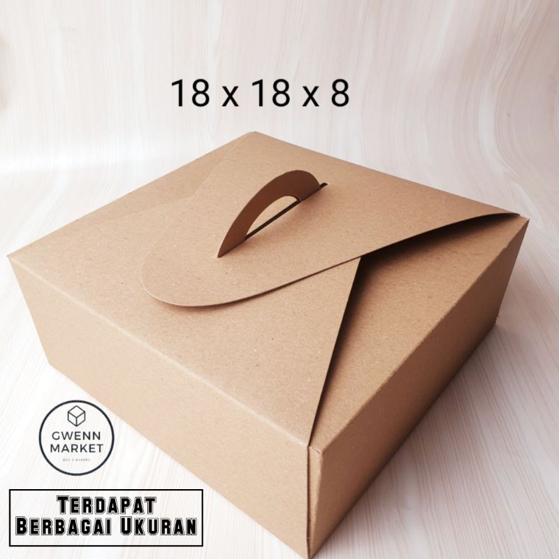 

Dus kue Kraft handle per 5pcs Coklat Premium 18 x 8 cm kotak kue cake box kue