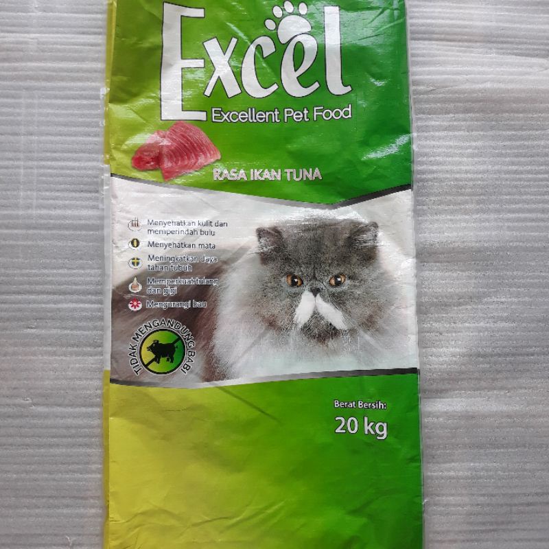 Makanan Kucing EXCEL rasa tuna( bentuk ikan,Donat,segitiga) 500gr